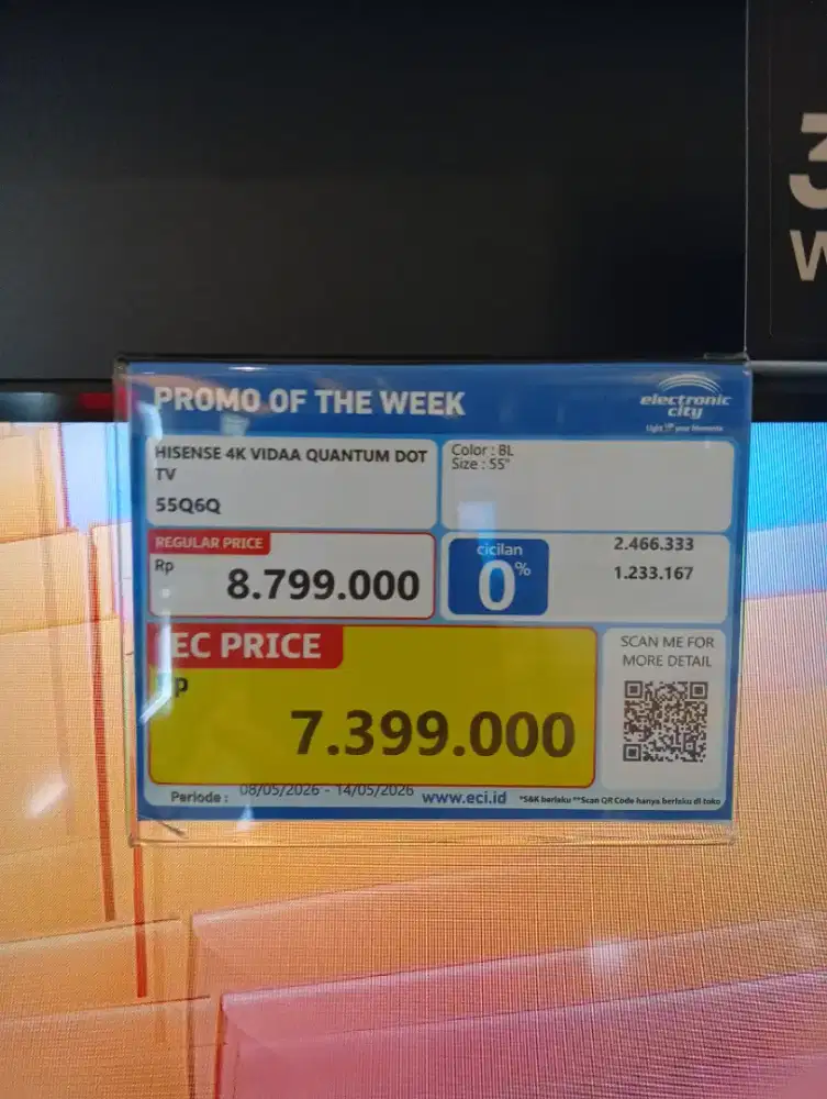 Promo Bunga Rendah TV Hisense 4K Vidaa Quantum Dot