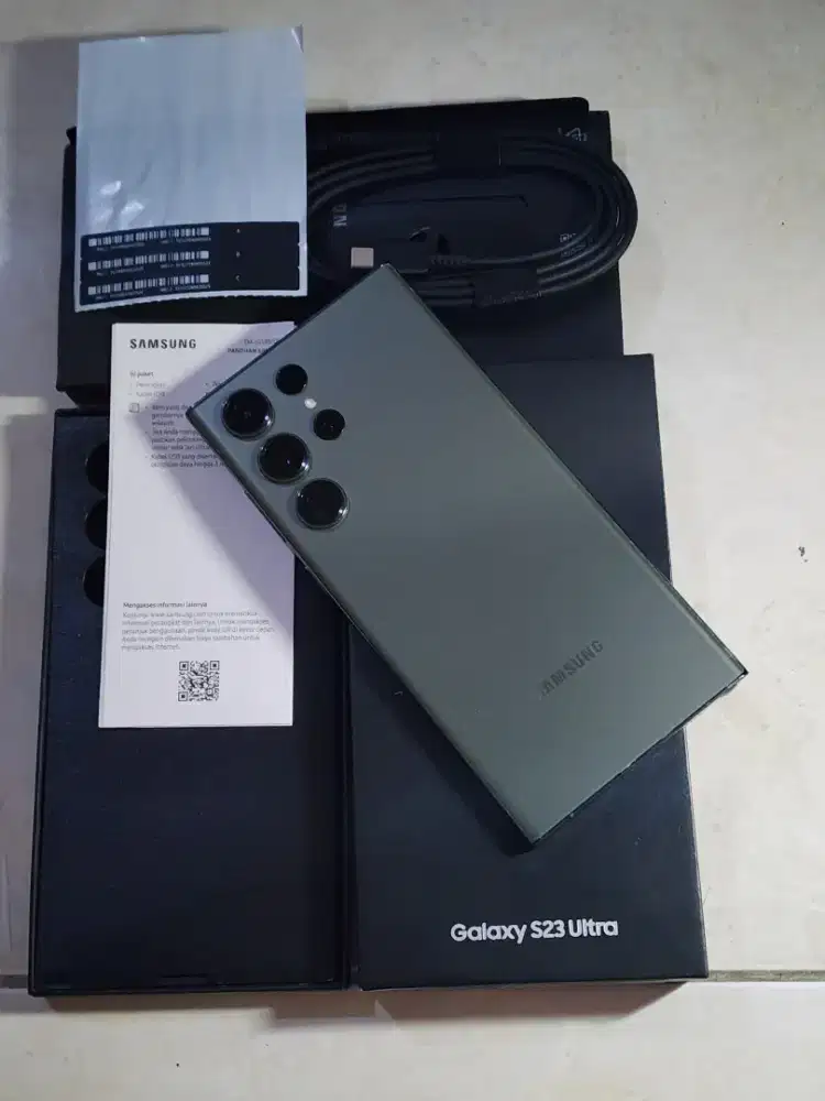 Samsung S23 Ultra 5G 12/256Gb, warna Hijau SEIN, kondisi 99,9% Mulus