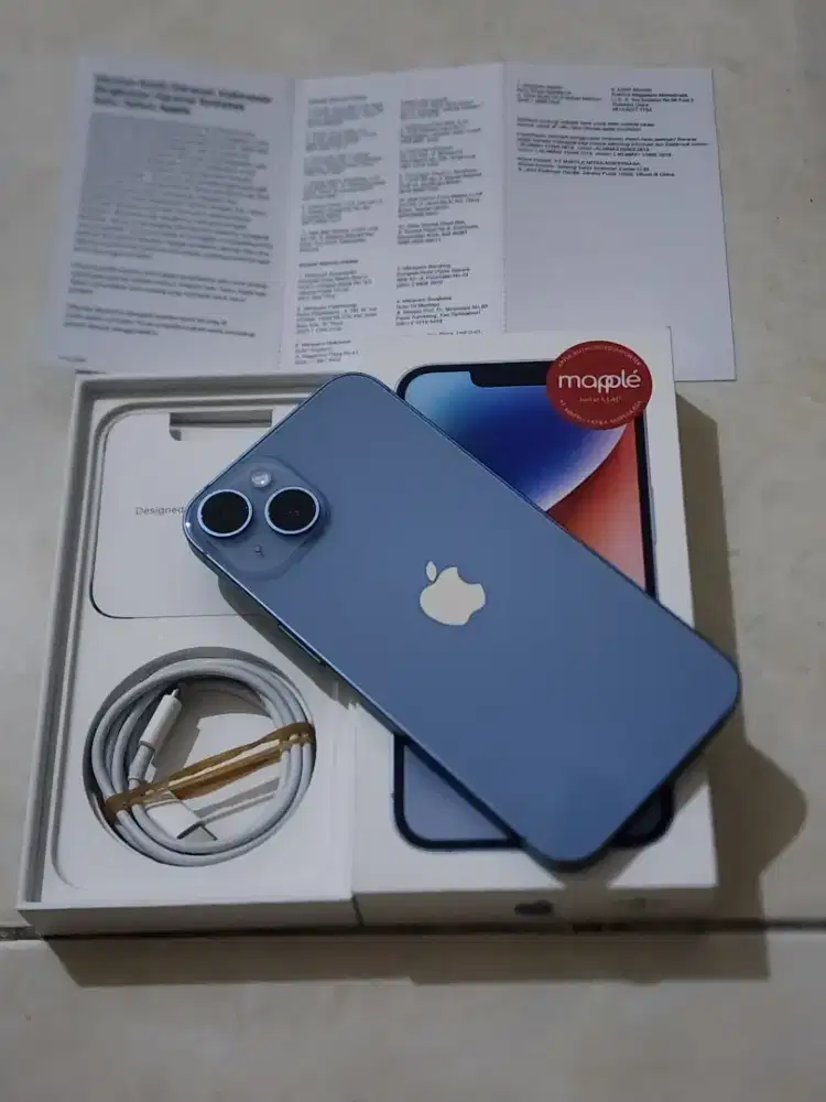 I Phone 14 128Gb IBOX Biru, 100% Mulus & garansi panjang (BH: 100%)