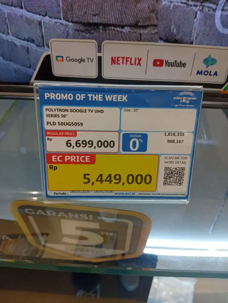 Promo cicilan ringan Polytron Google TV UHD 50