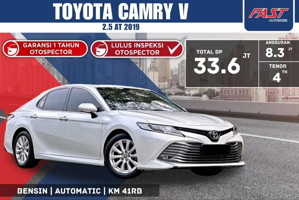 TOYOTA CAMRY V 2019 2.5 AT SUNROOF LOW KM.41RB & PAJAK PANJANG