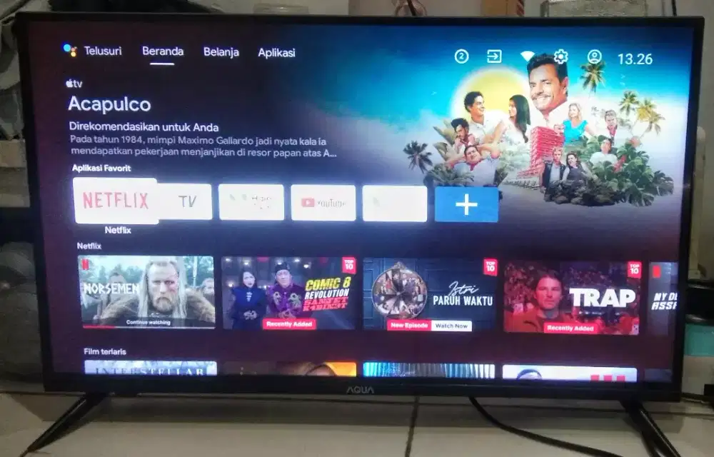 TV LED 32 INC AQUA ANDROID&DIGITAL BAGUS NORMAL&GBR BENING BEKASI KOTA