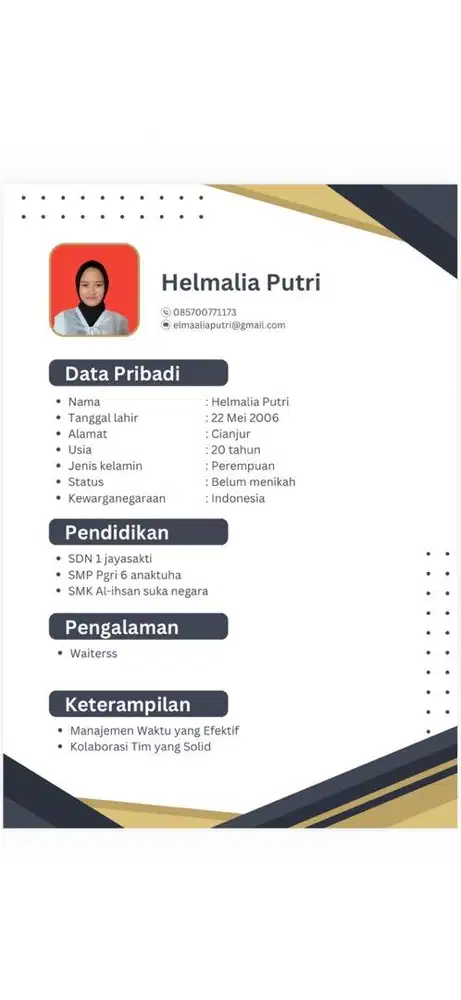 mencari pekerjaan yg halal, lulusan smk kejuruan tkj cv lengkap