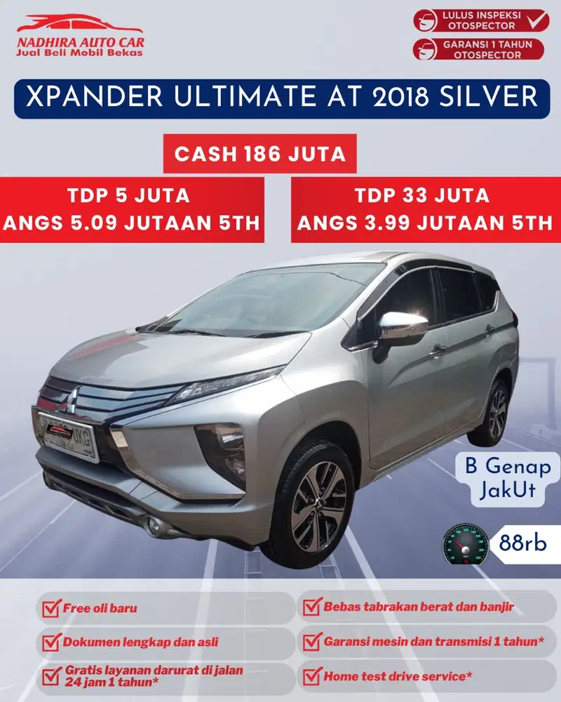 DP 5 Juta Xpander Ultimate AT 2018 Silver