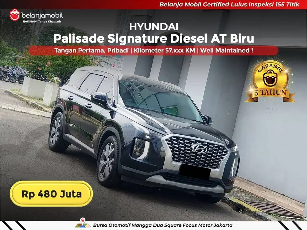 [ GARANSI 5TH ] Hyundai Palisade Signature Diesel AT Biru 2021 2022