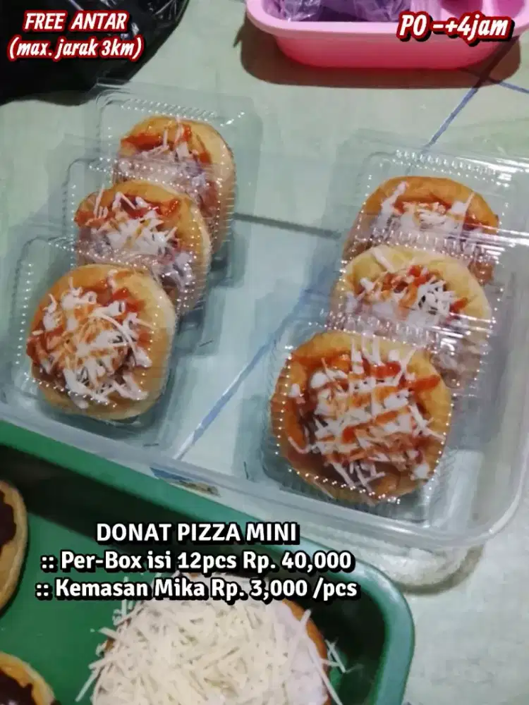 Donat pizza mini isi sosis beef patty