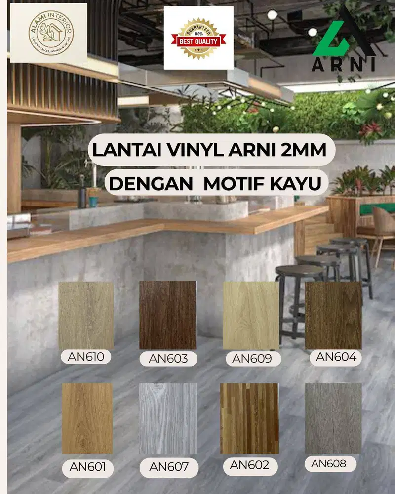 Lantai Vinyl Dengan Motif Kayu Dan Stone