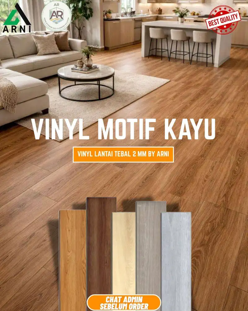 Vinyl Lantai by ARNI | Tebal 2mm Pemasangan Mudah dan Tahan Air