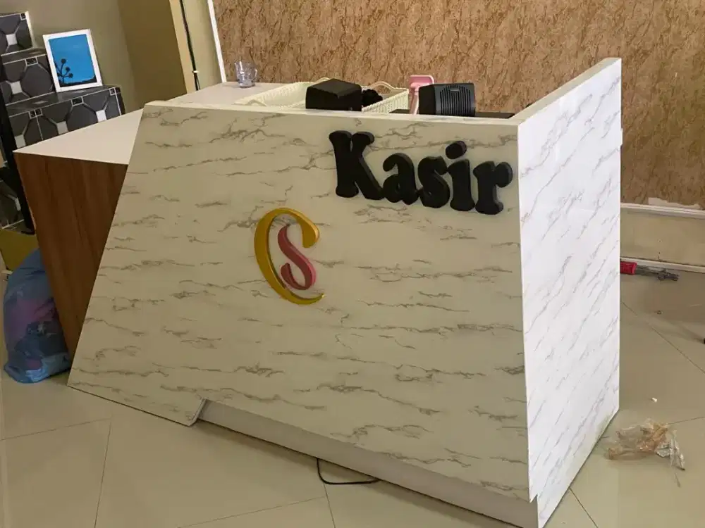 Ijual meja kasir n pintu kaca pvc