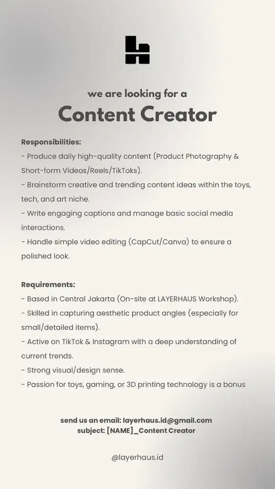 Content Creator ( IG & TikTok)