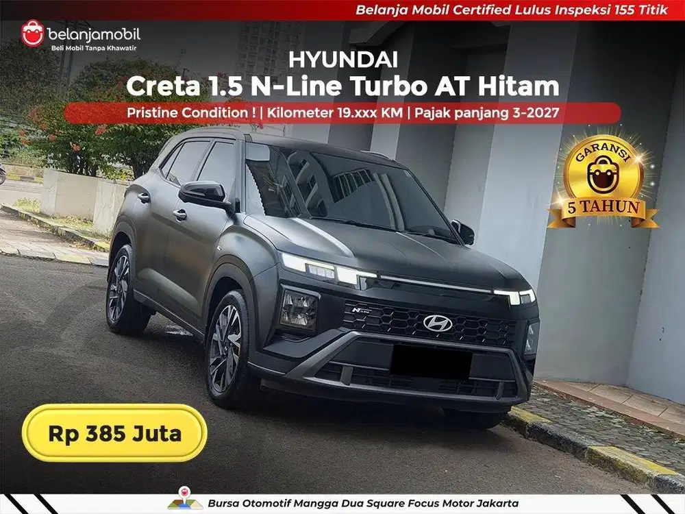 [ GARANSI 5TH ] Hyundai Creta 1.5 N-Line Turbo AT Hitam 2025/2026