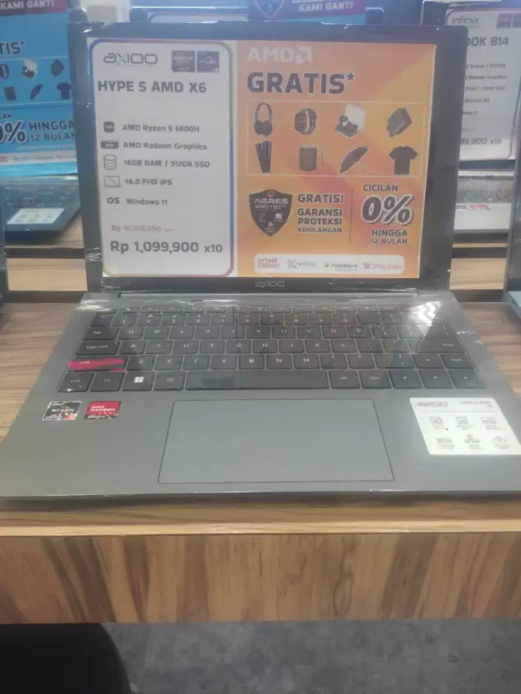 Axioo HYPE 5 AMD x6 ram 16/512gb ssd bisa cicilan tanpa DP
