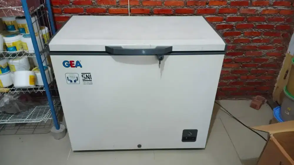 DIJUAL 1 UNIT FREEZER BOX 200 LITER MERK GEA