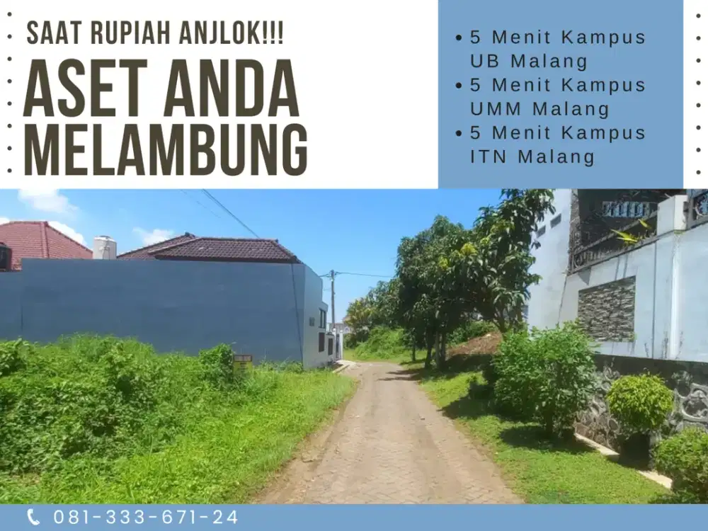 SHM Split Harga Tanah Malang Cocok Dibangun Rukost 5 Menit Kampus Brawijaya Malang