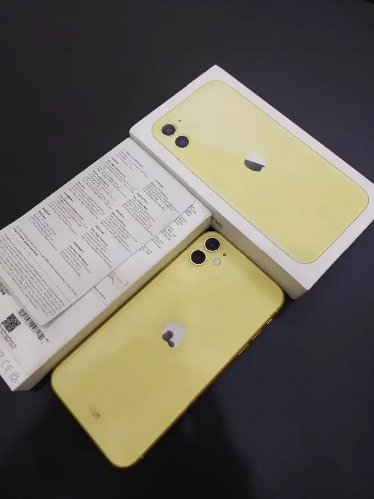 iPhone 11 64Gb Yellow Fullset Mulus Resmi PA/A (TAM) Langka