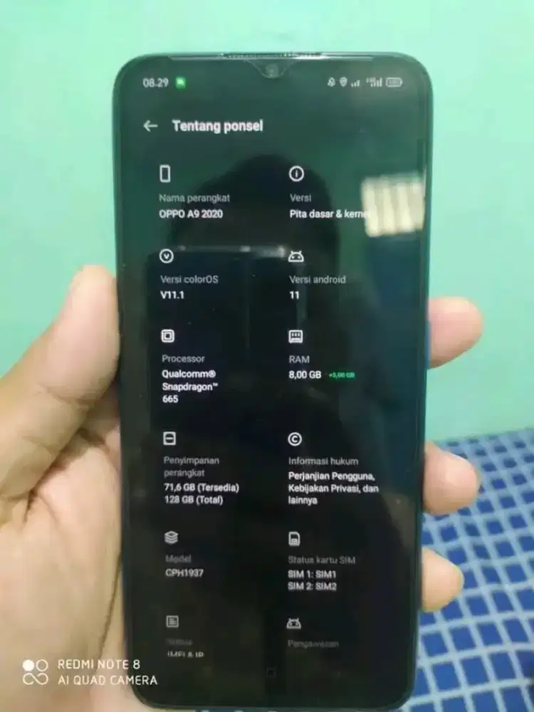 Oppo a9 2020 ram 8+5/128
