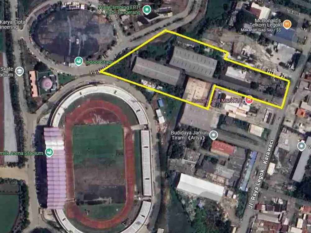 Dijual kavling plus bangunan luas 8060mtr legok Karawaci