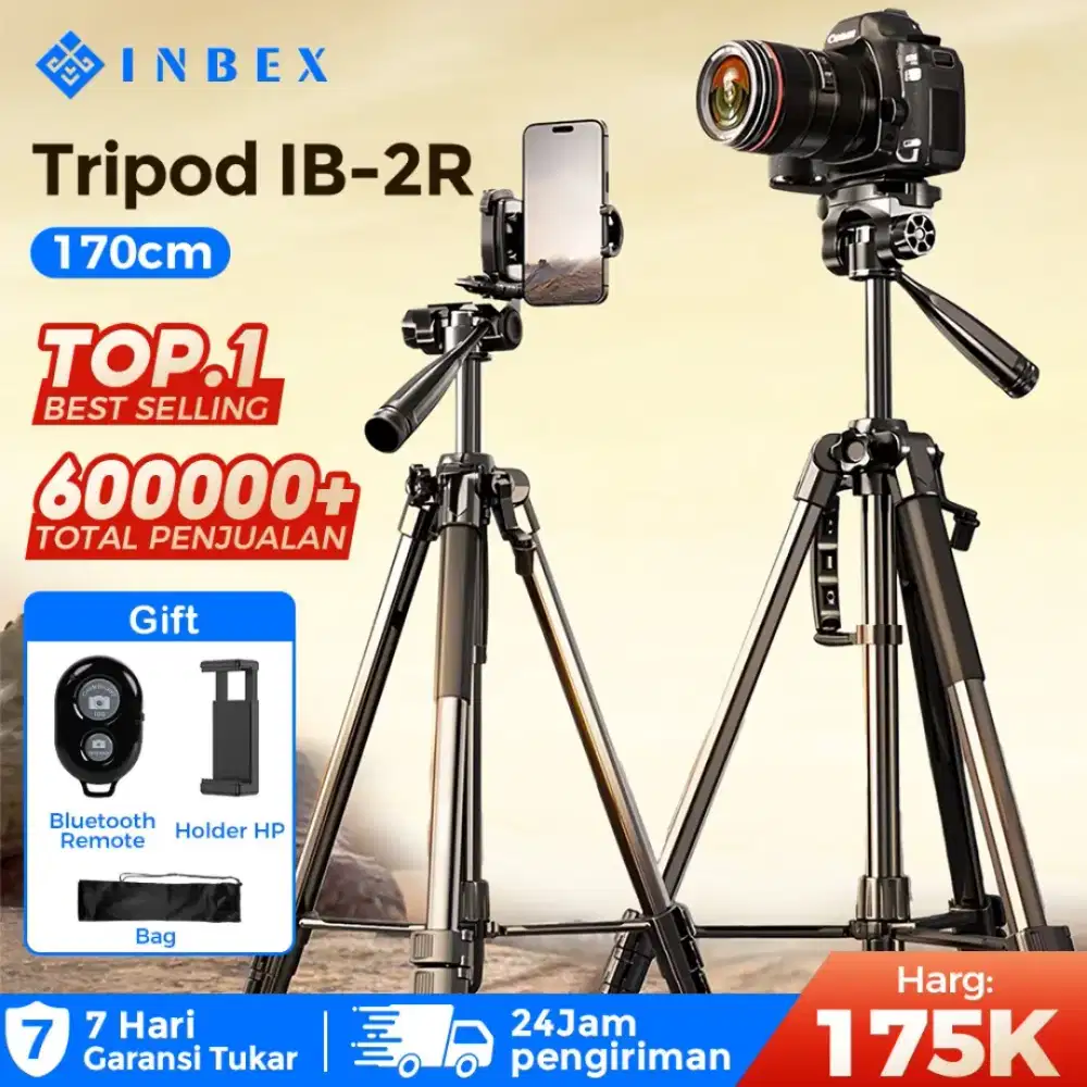 INBEX IB-2R 170CM Tripod Kamera Hp Bluetooth Remote Aluminum.