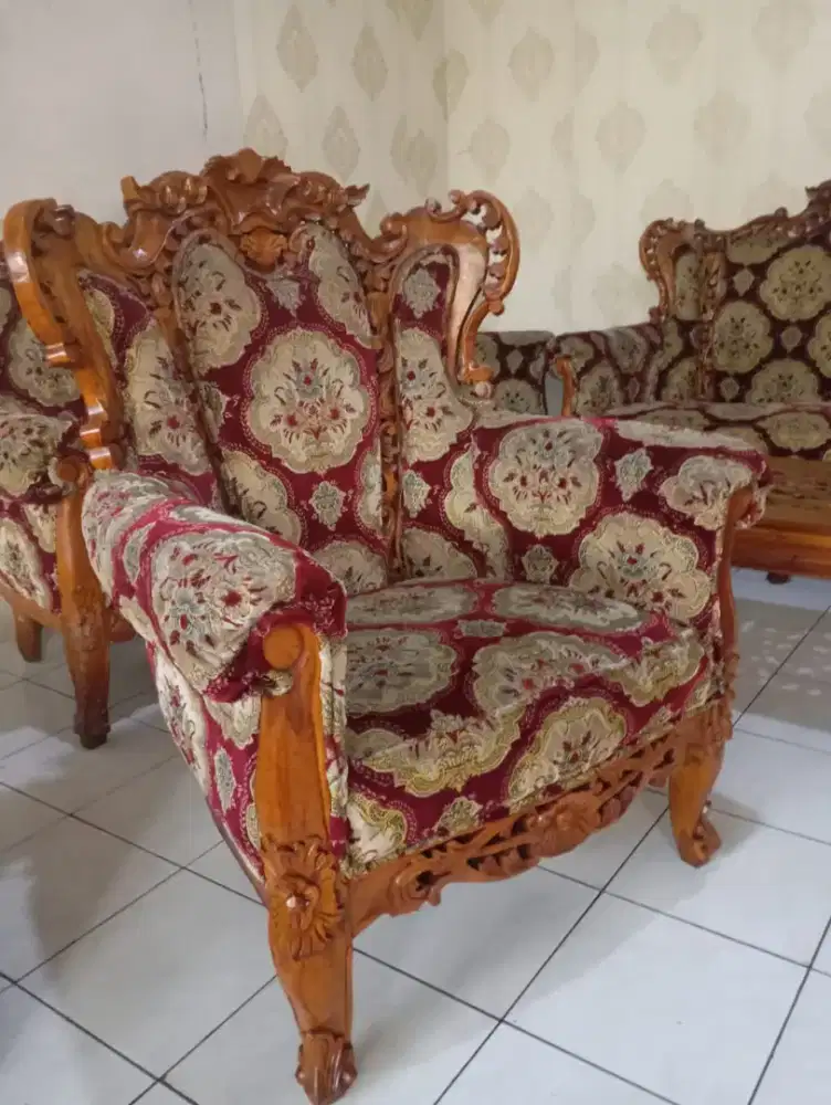 set kursi tamu jati Jepara asli 7 person 3211