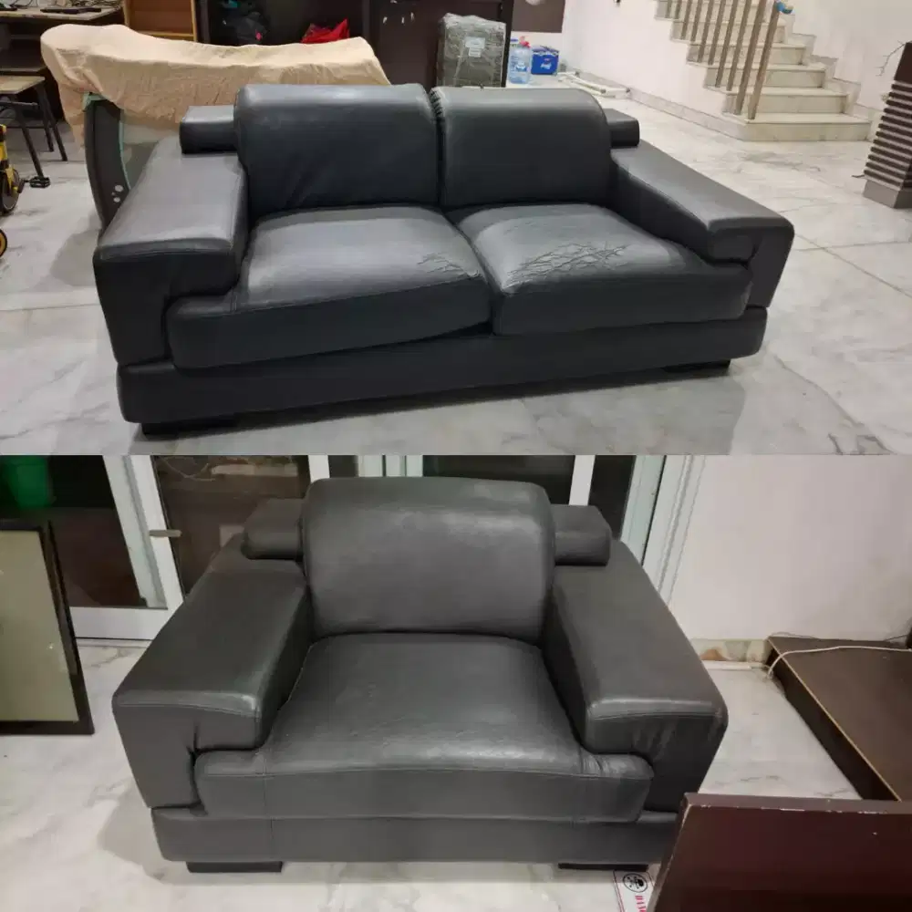 1 SET SOFA MEWAH INFORMA Warna Hitam Mewah Kondisi bagus