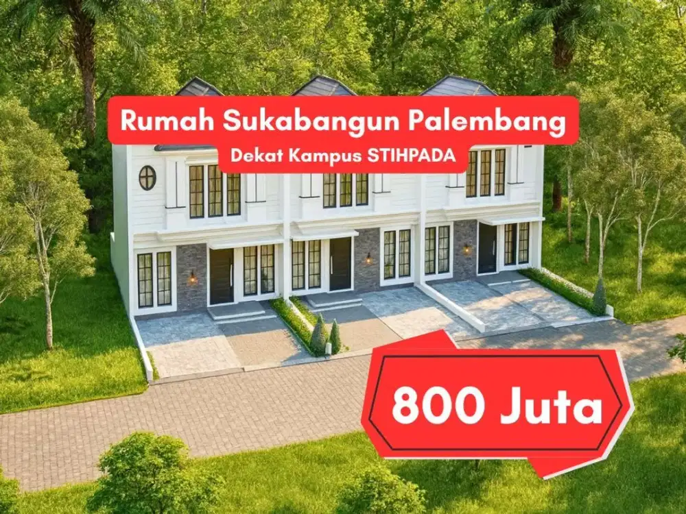 Jual Rumah Sukabangun 2 Palembang Dekat Kampus STIHPADA – Type 63 SHM LT 88 m² Harga 800 Juta