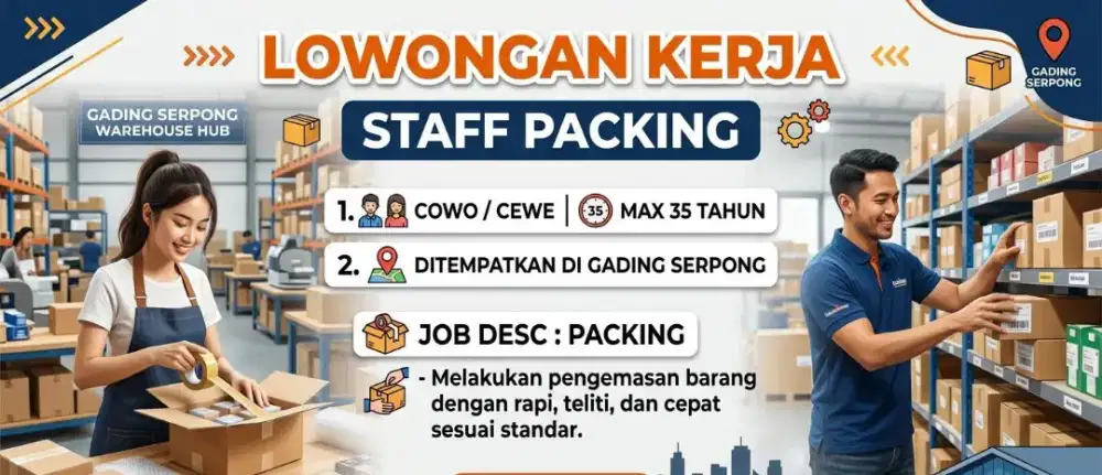 Lowongan kerja staf packing