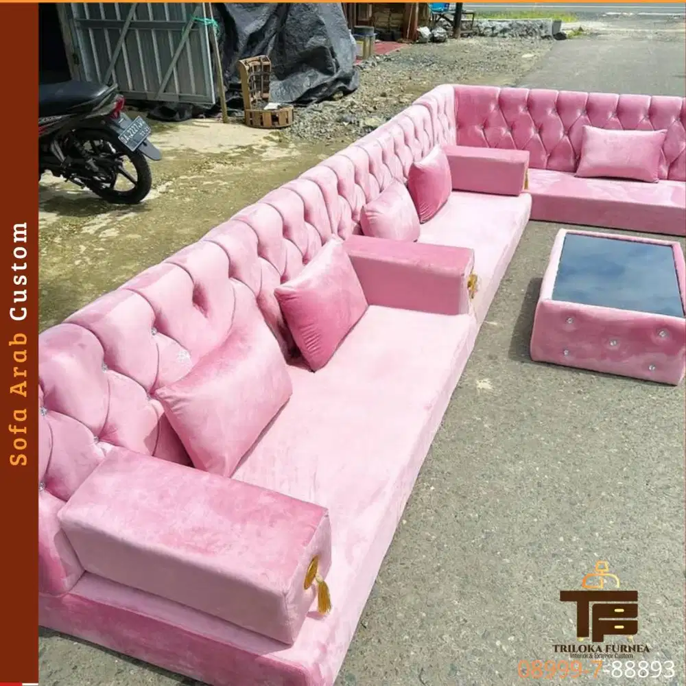 Sofa Arab Custom Luxury Premium Model Kekinian Elegan