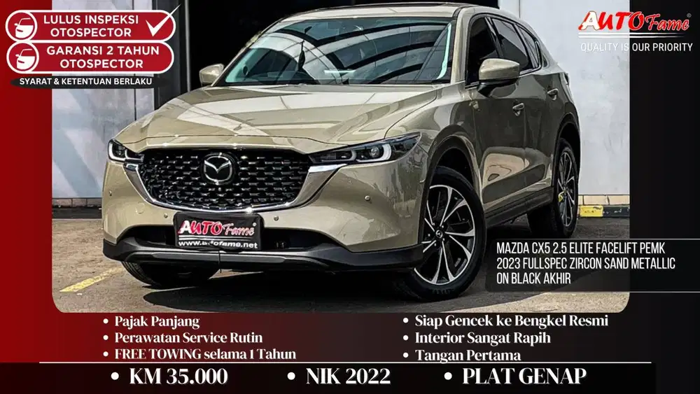 Mazda CX5 2.5 Elite Facelift Pemk 2023 Fullspec Zircon Sand Metallic O