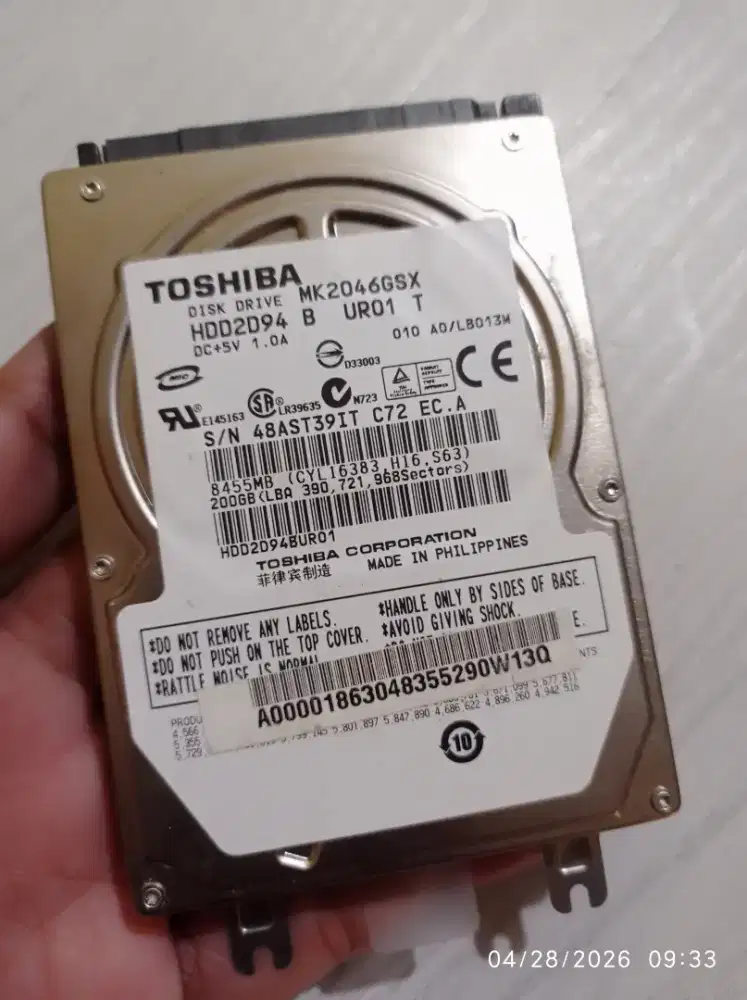 Dijual Hard Drive 200 Gb