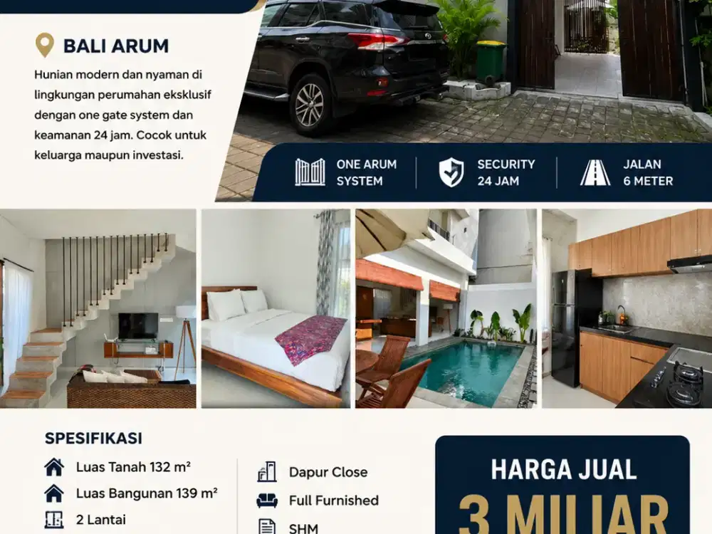 DIJUAL RUMAH 2 LANTAI DI BALI ARUM
