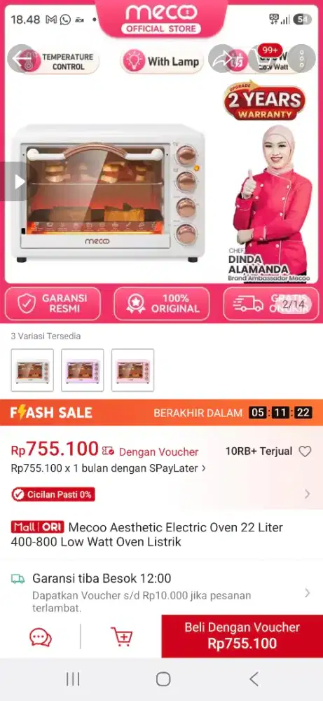 Oven mecco 22L masih like new