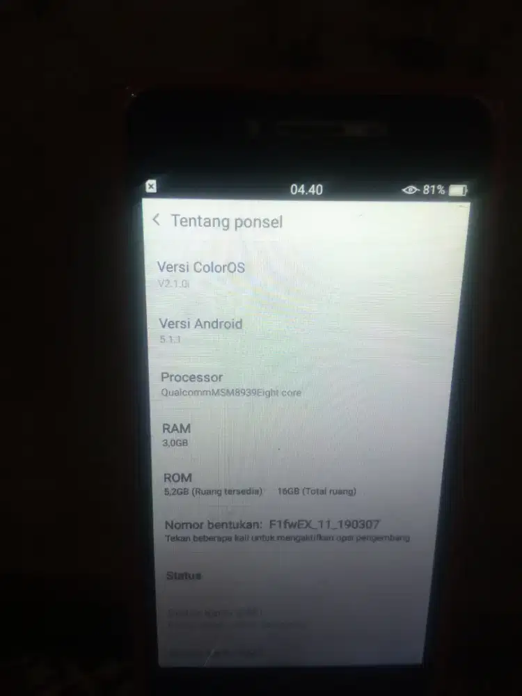 Hp Oppo f1fw minus