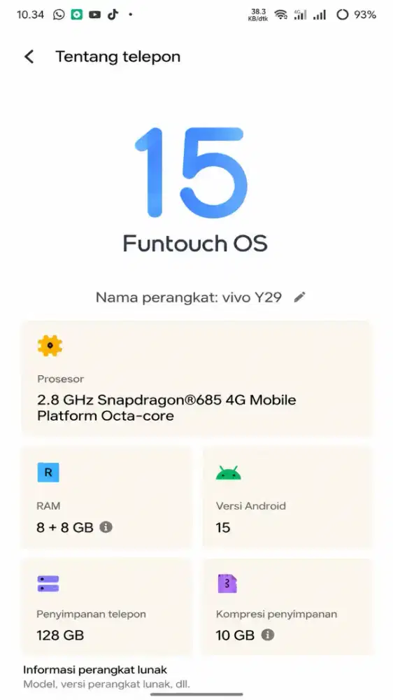 Vivo Y29 8/128 GB Fullset