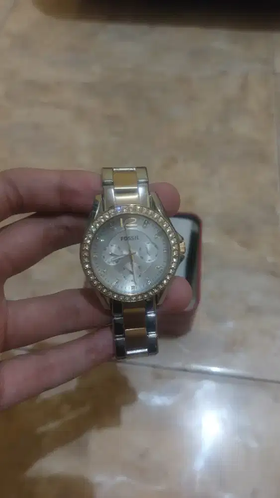 Fossil Riley Multifunction Gold Tone ES3204 - Original Fullset Mulus