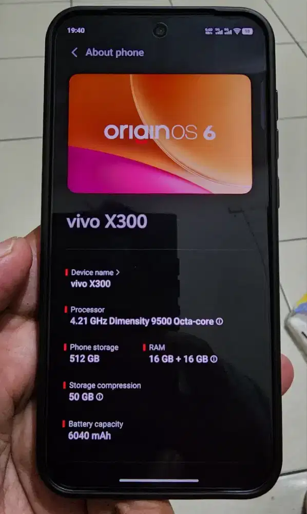 Vivo X300 16/512 GB Mulus Black
