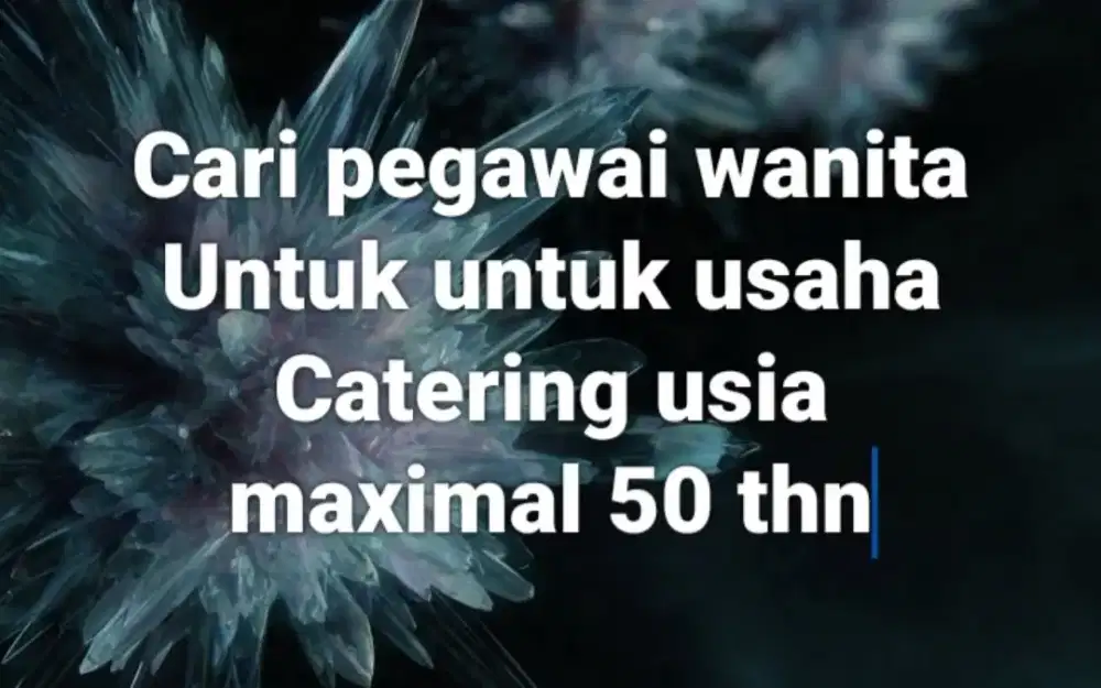 Cari Pegawai Wanita utk Catering