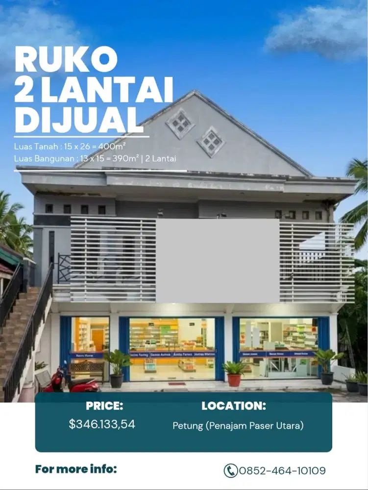 Ruko 2 Lantai Rumah dan Bisnis Jadi satu