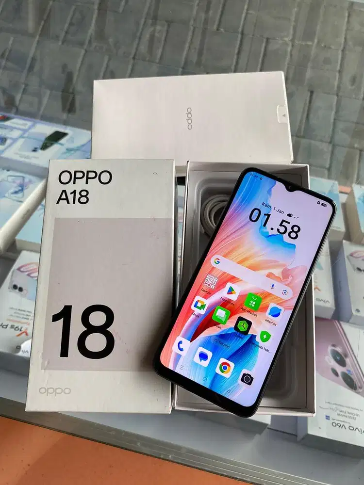 Oppo A18 4/128 lengkap segel nominus