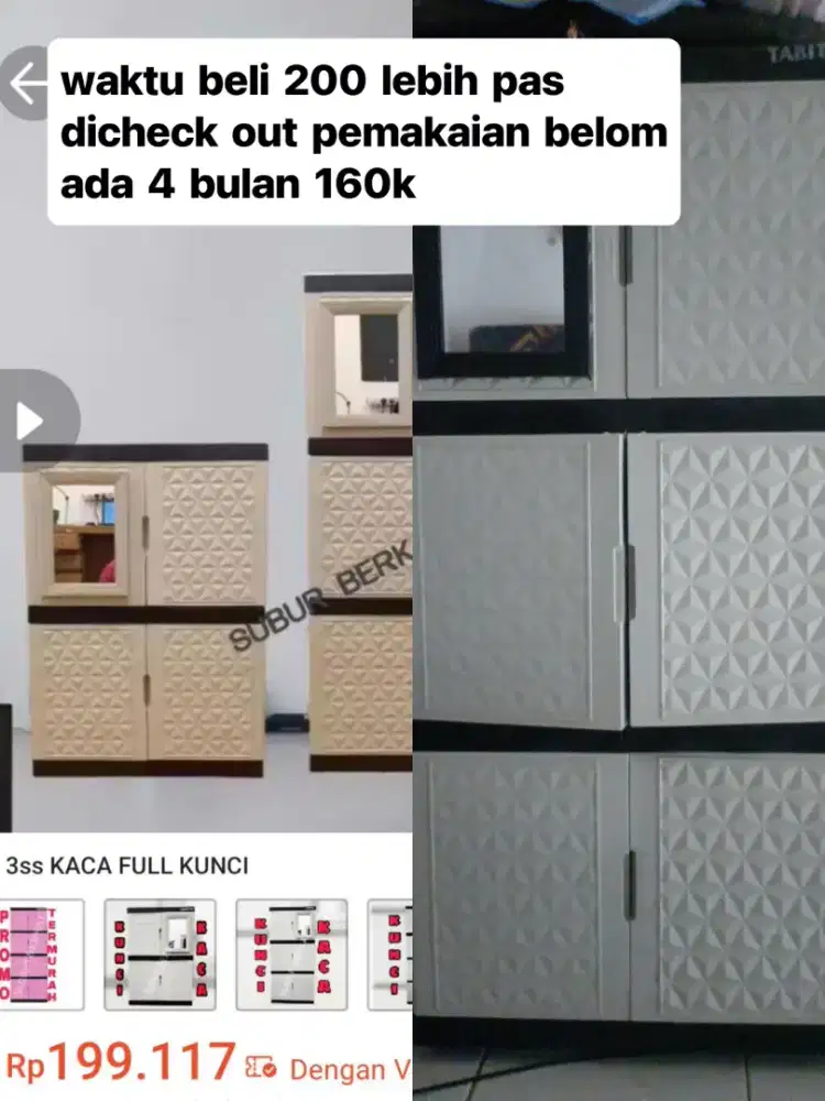 Lemari pakaian dengan kaca