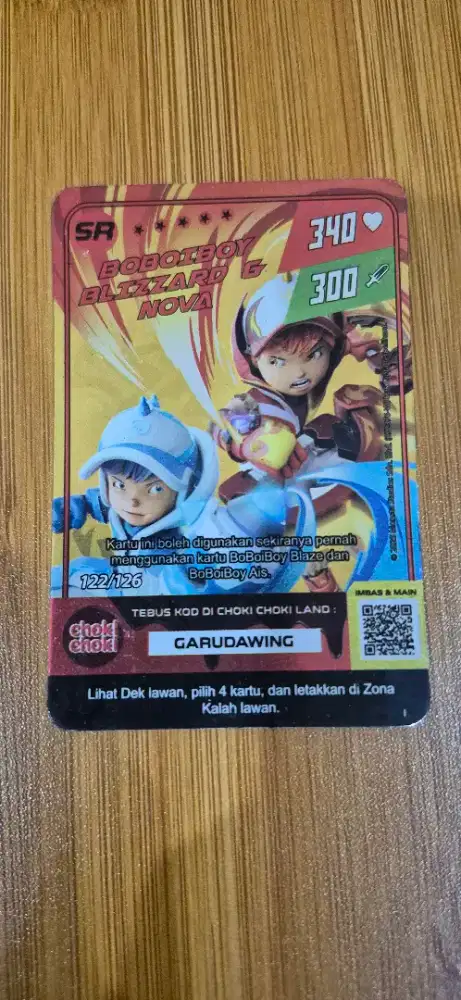 Kartu Boboiboy SR Blizzard & Nova