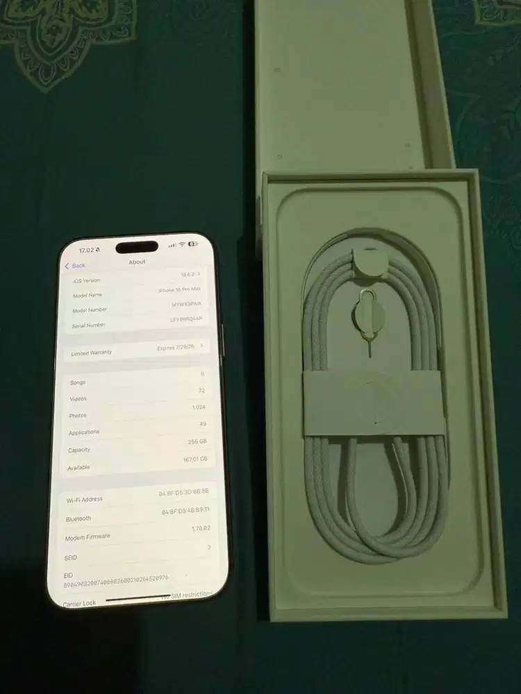 Dijual iphone 16 Pro Max 256gb