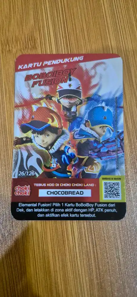 Kartu Boboiboy Kartu Pendukung Fusion