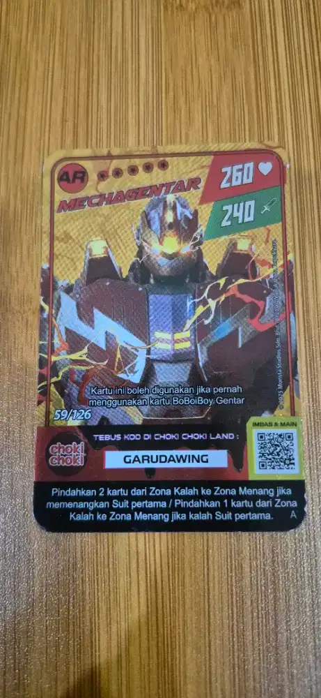Kartu Boboiboy AR Mechagentar