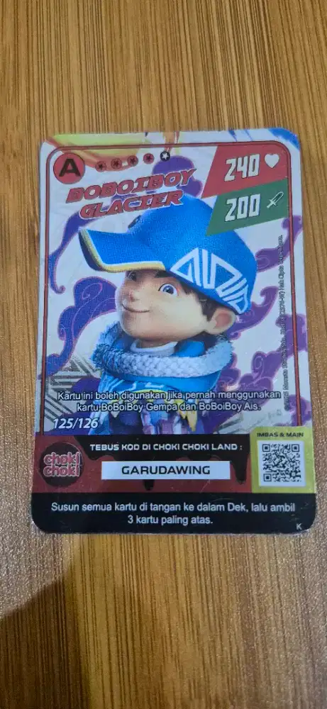 Kartu Boboiboy A Glacier Baru