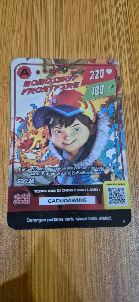 Kartu Boboiboy A Frostfire