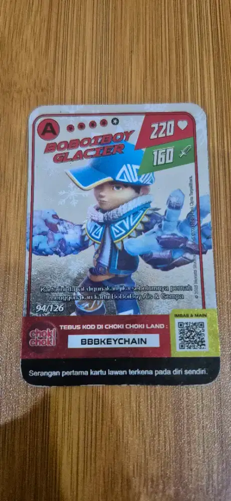 Kartu Boboiboy A Glacier Lama