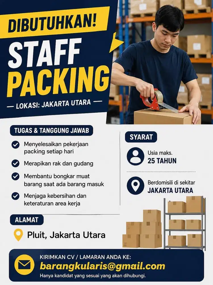 KEBUTUHKAN SEKARANG PACKER ONLINESHOP