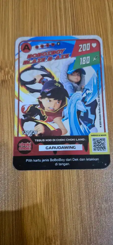 Kartu Boboiboy A Blaze & Ais