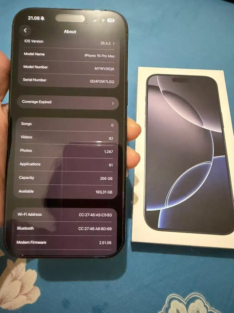 Dijual iphone 16 pro max 256gb
