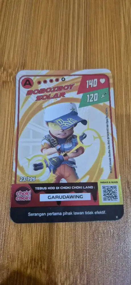 Kartu Boboiboy A Solar